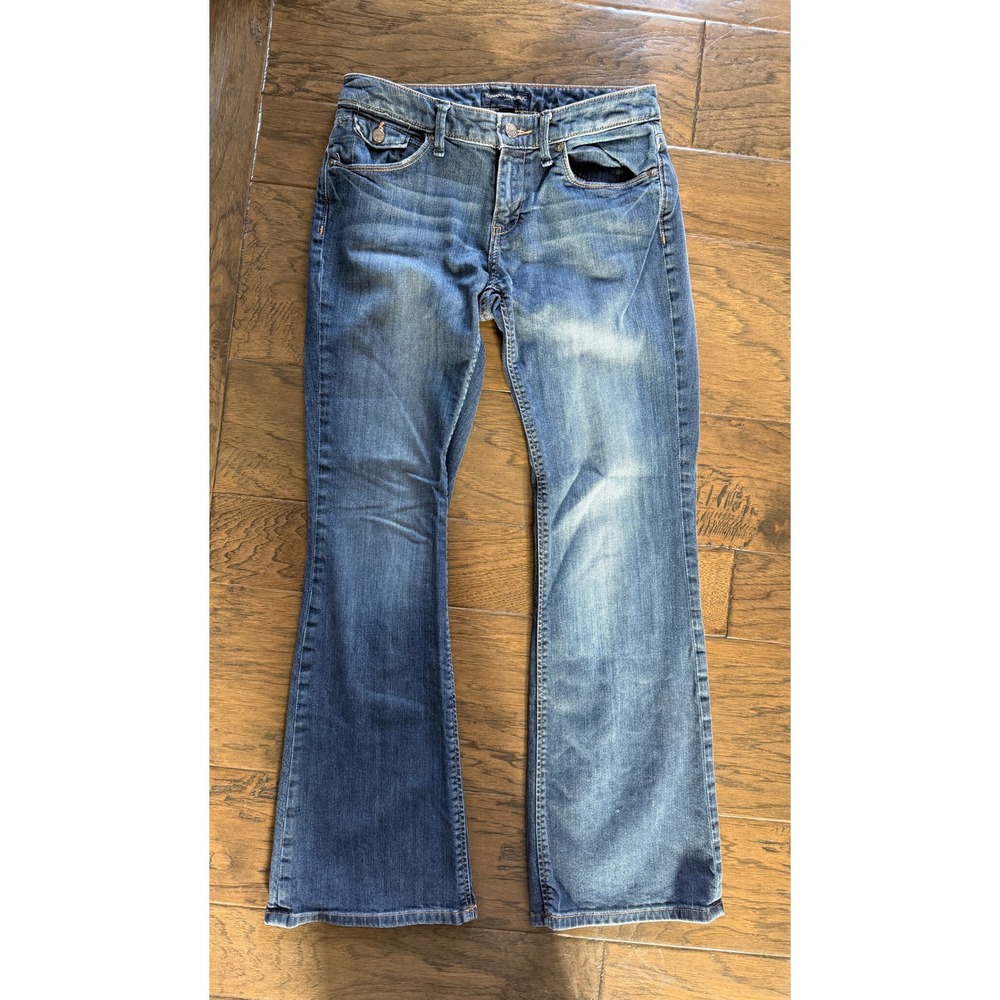 Banana Republic Womens Bootcut Jeans Medium Wash Denim Size 26/2S‎ Flap Pocket